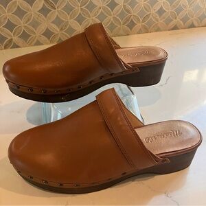 Madewell Tan Leather Mules